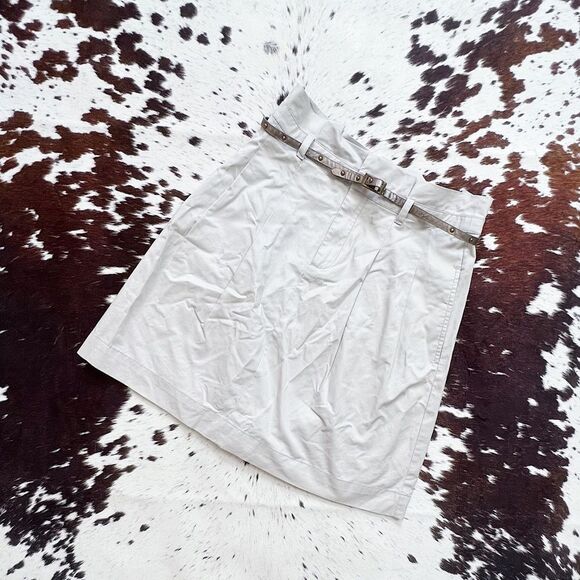 Zara Neutral Pleated Belted Safari Utility Skirt XS - Picture 1 of 8